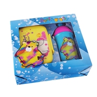 Boîte à déjeuner bento en plastique mignon pour enfants avec bouteille d'eau et ensembles de déjeuner sans bpa boîte à déjeuner écologique pour enfants