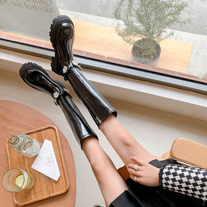 Cialisa – bottes hautes en cuir véritable pour femmes, chaussures à plateforme épaisse et plate-forme, <span class=keywords><strong>talon</strong></span> épais, personnalisées, Offre Spéciale - Product Image 3