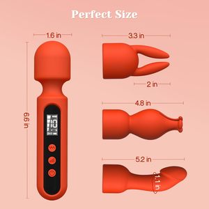 Vibromasseurs rechargeables par USB pour <span class=keywords><strong>femmes</strong></span>, stimulateur du point G, du gland et du clitoris, écran LCD, kit de vibromasseurs Passion Wand pour <span class=keywords><strong>femmes</strong></span> - Product Image 6