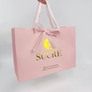 Luxury Pink Paper Bag Customized Foil Logo <b>Gift</b> Bags Clothing Cosmetics Packaging Paper Shopping Bags for <b>Small</b> Business - Product Image 2
