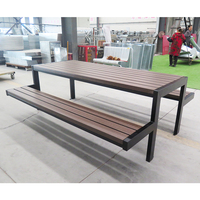 6ft 8ft vente en gros table de pique-nique table à manger avec 2 bancs table de café et chaises pour centre commercial