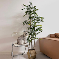 Plantes artificielles nordiques décoratives en plastique : Phénix, Bambou, Fougère verte, Feuilles de queue dispersées pour la décoration de la maison, des anniversaires et de Pâques