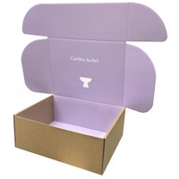 Boîte en carton ondulé personnalisée pour l'expédition et l'emballage de cadeaux, pliable, couleur turquoise, vente en gros