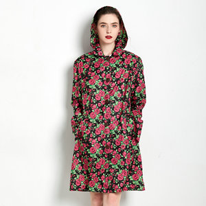 Chubasquero con estampado personalizado para mujer, gabardina <span class=keywords><strong>de</strong></span> viaje, <span class=keywords><strong>tipo</strong></span> impermeable, chubasquero fino transpirable <span class=keywords><strong>de</strong></span> longitud media - Product Image 1