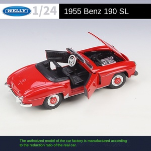 WELLY 1:24 Voiture métallique Mer-ce-des Benz 1955 Modèle classique <span class=keywords><strong>190SL</strong></span> Modèle réduit de voiture en alliage pour collection et cadeau d'anniversaire - Product Image 3