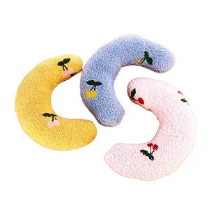 Brinquedo de pelúcia macio em forma de U para gatos, almofada de apoio para pescoço e dormir, travesseiro para pescoço de animais de estimação