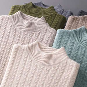 Jersey de Cachemira para hombre de colección de invierno, suéter de lana 100 personalizado al por mayor, suéter de lana de punto grueso - Product Image 4