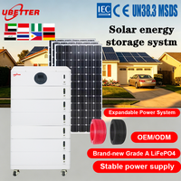 Lagerbestand 48V/51,2V 100Ah 280Ah Stapelbare Netz-Hybrid-Solarenergiesysteme für Zuhause, Lithium-Ionen-Batterie zur Wand- oder Dachmontage, 10kW