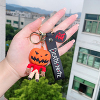 Porte-clés en PVC personnalisé avec logo 3D, personnage de film d'animation mignon, porte-clés en métal léger, imperméable, pour Halloween