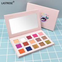 Palette de fards à paupières mats rose 15 couleurs, maquillage scintillant pour les yeux, cosmétiques à marque privée, végétalien, vente chaude