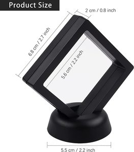 Boîte de rangement et de présentation carrée en plastique 2026 avec cadre flottant 3D et suspension de <span class=keywords><strong>film</strong></span> pour bijoux, pièces de monnaie, médailles et pierres - Product Image 5