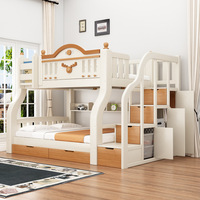 Massivholz Luxus-Etagenbett Ober- und Unterbett Multifunktional für Kleine Wohnungen Kinder & Jugendliche Doppelstöckig