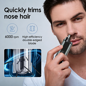 <strong>Wholesale</strong> Personal <strong>Mini</strong> Portable Black Low Noise Usb Rechargeable Electric Shaving Nose And Ear Hair <strong>Trimmer</strong> For Men - Product Image 4