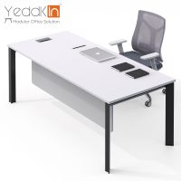 Bureau d'ordinateur Yeddkin Boss, table modulaire en fer en forme de L de 1,6 m avec armoire latérale pour gestionnaire, superviseur, finance, bureau moderne et contemporain