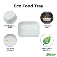 Robuuste, wegwerpbaar, magnetronbestendig, grote capaciteit lunchbox van bagasse voor voedzame maaltijden, milieuvriendelijke verpakkingen