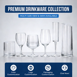 Accessori da Bar, Bicchieri Personalizzati con Logo Colorato, <span class=keywords><strong>Calici</strong></span> da Vino <span class=keywords><strong>in</strong></span> <span class=keywords><strong>Plastica</strong></span> Infrangibili da 7oz con Stelo Dorato, Regalo Aziendale Classico e Sostenibile - Product Image 1
