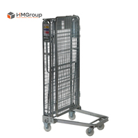 Chariot galvanisé plongé à chaud à cage de rouleau de sécurité Transport logistique pliable en zinc