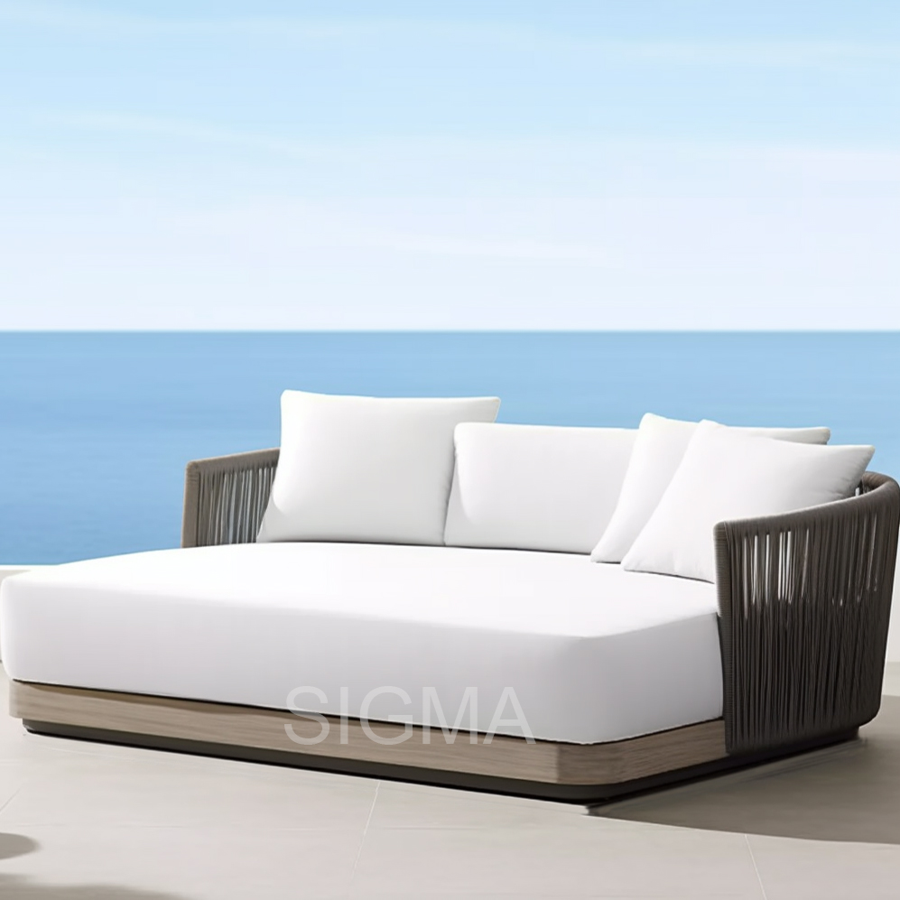 Luxury Teak Wood Outdoor Furniture Set Rope Furniture Sofa Set Outdoor Teak Dining Set
