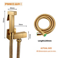 Douchette WC murale carrée en acier inoxydable avec inverseur, finition chromée, ensemble Shattaf, garantie 3 ans, installation facile