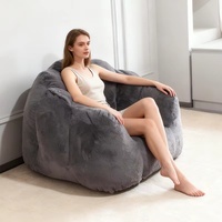 Fauteuil inclinable individuel de luxe léger, revêtement en fausse fourrure de lapin, sensation haut de gamme, confort doux pour chambre et balcon
