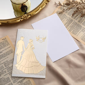 Invitations de mariage haut de gamme avec estampage doré, cartes d'invitation de mariage de haute qualité, exquises et élégantes - Product Image 2