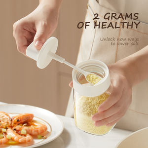 Pot à épices avec cuillère rétractable, hermétique, en verre <span class=keywords><strong>sans</strong></span> plomb de qualité alimentaire, pour <span class=keywords><strong>sel</strong></span>, <span class=keywords><strong>sucre</strong></span>, condiments de cuisine - Product Image 4