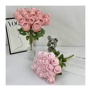 Rosa de burbujas de 18 cabezas, hecha a mano, suave, verde esmeralda, flor artificial, impermeable, duradera, para graduación, Navidad, decoración del hogar, alta calidad - Product Image 3