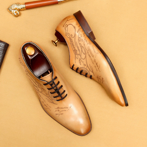 Zapatos de Vestir de Cuero de Grano Entero para Hombre, Zapatos Oxford de Estilo Británico Hechos a Mano con Piel de Vacuno Genuina - Product Image 4