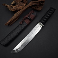 Couteau à lame fixe en acier de Damas, couteau de survie en plein air, couteau de camping, couteau de chasse EDC
