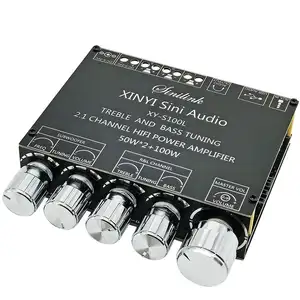 S100L BT5.0 2.1 kanal güç ses Stereo Subwoofer amplifikatör kurulu 50WX2 + 100W tiz bas not Tuning AMP
