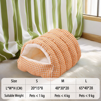Niche pour animaux de compagnie en polyester, la plus vendue, chaude pour l'hiver, fermée, lit pour chien toutes saisons, niche pour petit chien, amovible, lavable, nid pour chat, utilisation intérieure