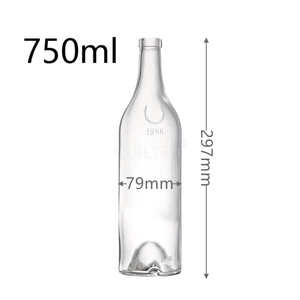 Bouteilles en verre personnalisées de 750ml de vin whisky brandy <span class=keywords><strong>rhum</strong></span> pour vodka gin tequila avec bouchon de liège - Product Image 2