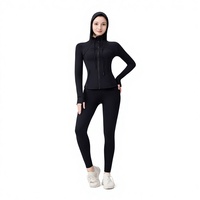   Veste de yoga de qualité supérieure pour les amateurs de yoga, motif uni haute performance, fermeture éclair décorative, durable et respirante