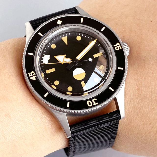 50-Fathoms Style Watch for Men Tandorio Retro Dome Sapphire Glass Luminous Bezel NH35 Movement Diving Mechanical 200m Waterproof