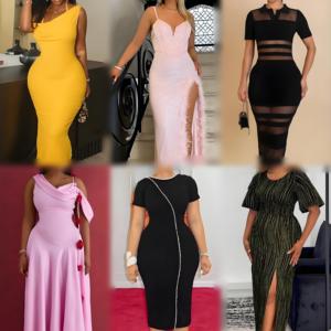 Vestidos Elegantes Ajustados con Estampado Floral y de Color Sólido para Mujer, con Abertura Alta, Moda de Verano, Talla Única, Poliéster/Algodón para Adultos - Product Image 3