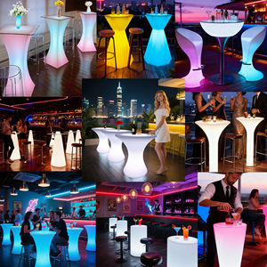 Set Meja dan Kursi LED Bercahaya Terang untuk Luar Ruangan, Perabot LED Klub Malam, Acara Taman, Pesta - Product Image 5