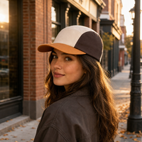 Casquette de camping pour enfants, 5 panneaux, blocs de couleur, chapeau de randonnée, chapeau de soleil réglable pour tout-petits garçons et filles, logo personnalisé, vente en gros OEM