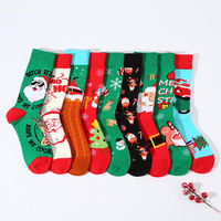 Chaussettes en coton jacquard à motif de Noël, Père Noël, rennes, bonhomme de neige, flocons de neige, joyeux Noël, pour hommes, chaussettes de fête