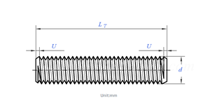 <span class=keywords><strong>Tige</strong></span> filetée complète en acier inoxydable 304, filetage métrique, non traitée, M6M8M10M12M16 - Product Image 2
