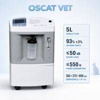 Concentrateur d'oxygène OSCAT EX 22 pour petits animaux avec fonctions d'alarme de sécurité et débit de 0 à 5 LPM pour l'utilisation en cliniques vétérinaires