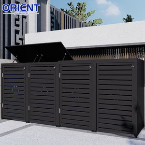 <span class=keywords><strong>Poubelle</strong></span> standard allemande, armoire de jardin en métal, étanche, avec rebord, extérieur, 240 <span class=keywords><strong>L</strong></span>, 3 poubelles, rangement - Product Image 6