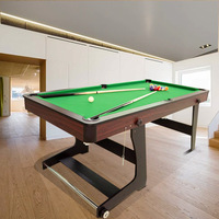 Table de billard pliable en panneaux haute densité pour usage domestique, petite table de snooker et de billard américain pour l'intérieur