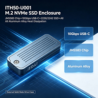 Casing Penyimpanan Eksternal Chip JMS583 USB C M.2 NVMe SSD 10Gbps untuk Cangkang Aluminium SSD 2230 2242