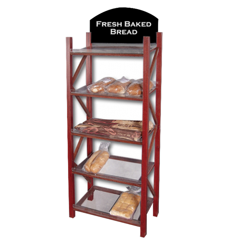 Apache Heavy Duty Wood Supermarket Cake Display Rack for Bakeries Modern Floor Stand — view 4