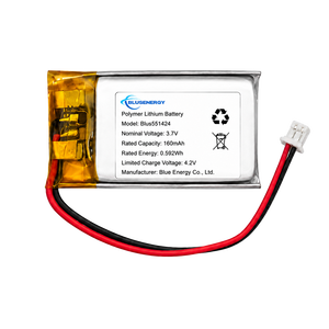 แบตเตอรี่ลิเธียมโพลิเมอร์คุณภาพสูงแบบขายส่ง รุ่น 551424 3.7V 160mAh ชาร์จได้ - Product Image 1