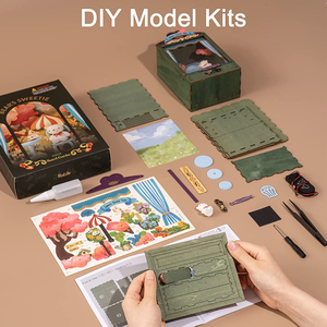 Kit de puzzle 3D en bois DIY : Boîte de thé <span class=keywords><strong>miniature</strong></span>, Théâtre <span class=keywords><strong>miniature</strong></span>, Coin lecture 'Sweetie' de l'ours avec tiroir, Cadeau - Product Image 2