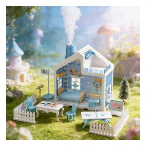 Kit de Casa de Muñecas de Plástico Personalizado con Muebles en Miniatura, Ventanas, Puertas, Luces, Regalo Creativo para Niños, Adultos y Coleccionistas - Product Image 1