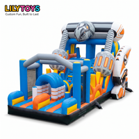 Aire de jeux gonflable sur le thème futuriste Lilytoys, château gonflable géant pour la Journée sportive scolaire, robot cybernétique gonflable commercial
