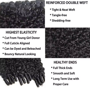 Burmesische Lockige Haar-Bündel in Farbe #4 mit Lockigen Spitzen, Echthaar 25–76 cm, Schokoladenbraun, 100 % Unverarbeitetes Haar für Schwarze Frauen - Product Image 6