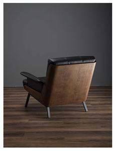 Sillón de Diseño Moderno de Mediados de Siglo con Tapicería de Cuero y Estructura de Madera de Nogal para Hotel, Hogar u Oficina - Product Image 4